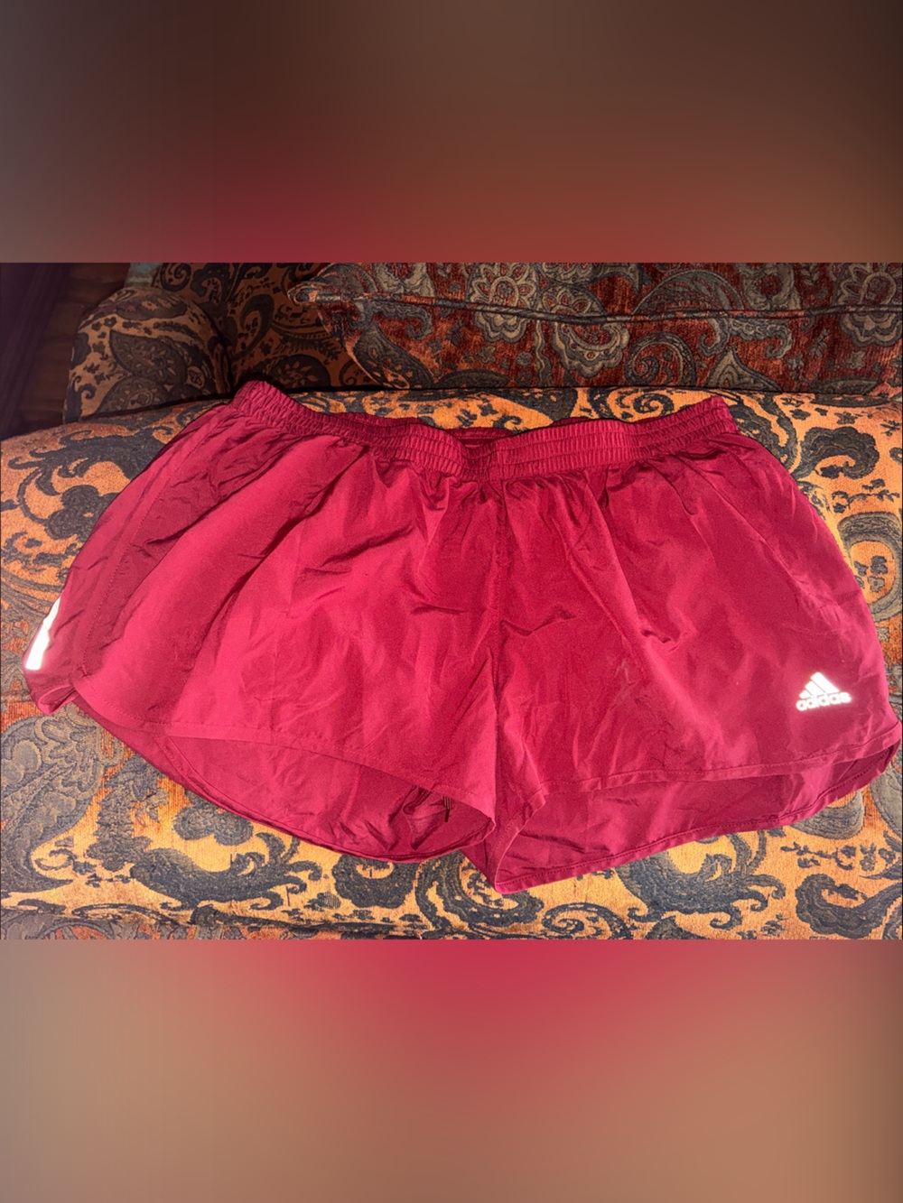 adidas Maroon Women's Athletic Running Shorts